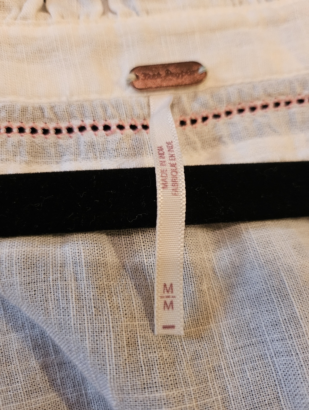 Free People Cream Cotton Embroidered Peasant Tunic. Medium. - Picture 8 of 9